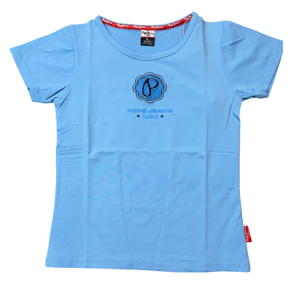 VTG Pepe Jeans London Womens Blue Short Sleeve T Shirt Size L Logo Graphic NEW‎